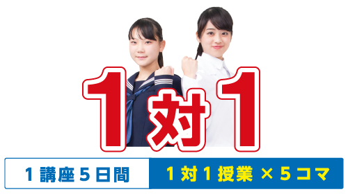 1講座5日間 1対1授業×5コマ